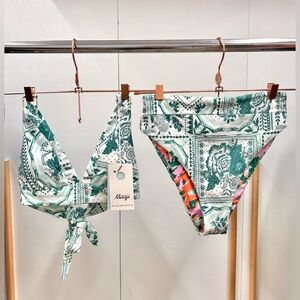 Medium Maaji women’s reversible bikini top and bottom.